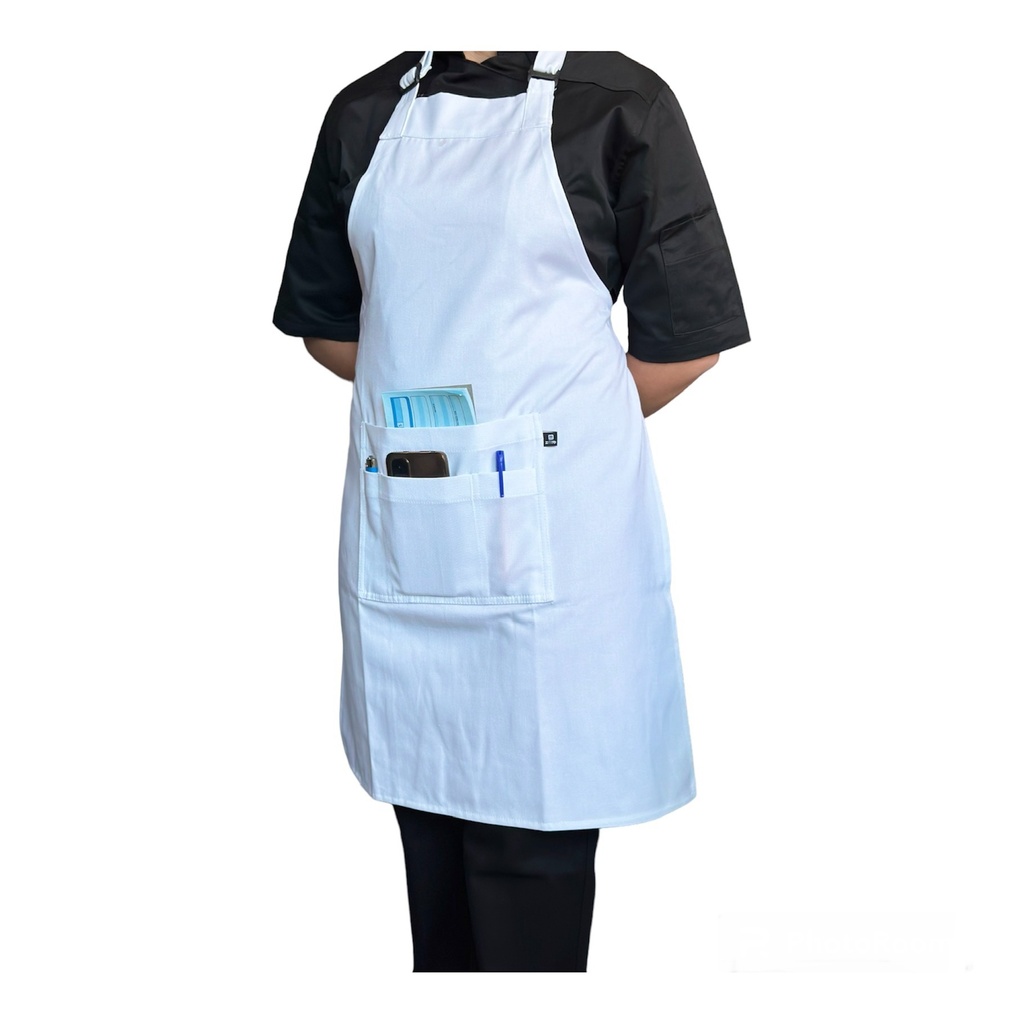 zittro Mandil delantal chef Básico 4B Blanco. R92301-100 UNI