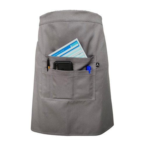 [R92302-011-M] zittro Medio Mandil Delantal Chef Unisex Gris Oxford