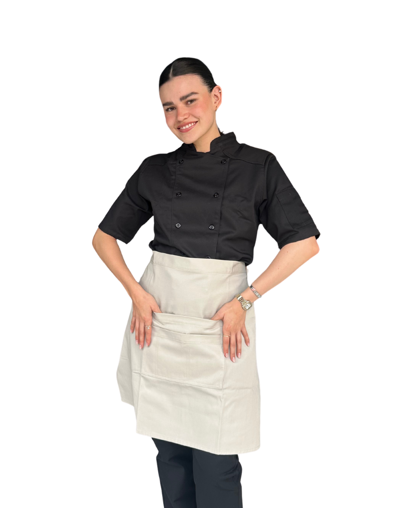 [R92302-200-M] zittro Medio mandil delantal chef Beige. R92351-222