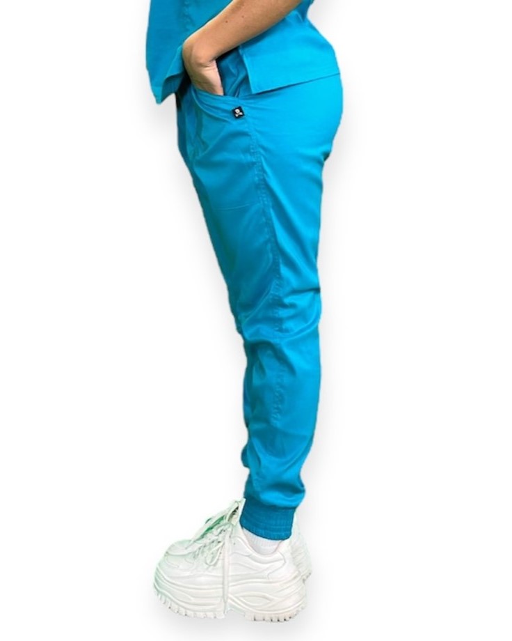 [M81204 443 ECH] zittro Pantalón Médico Lycra Jogger Mujer Azul Medio (ECH)