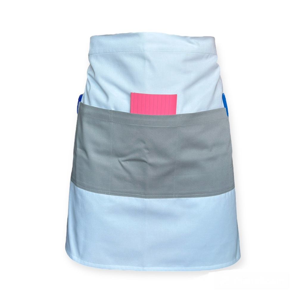 zittro Medio mandil delantal Unisex color Block Blanco/Gris Perla