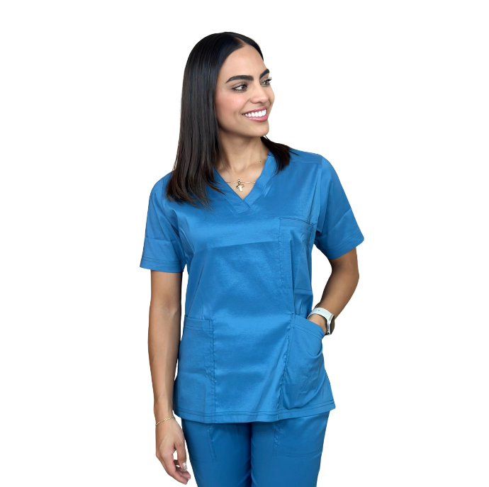 zittro Filipina Médica Lycra Mujer Azul Medio