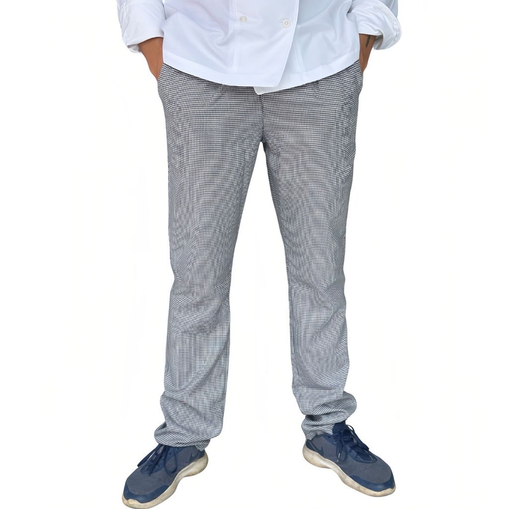 [R91301 010 16] zittro Pantalón Chef Hombre"pata de gallo". Bco/Ngo R91103-010 (16)