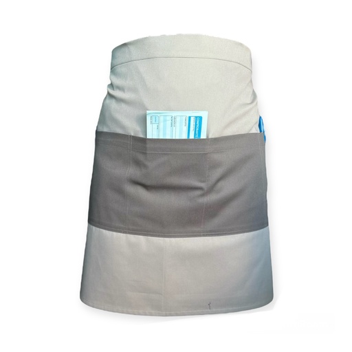 [R92305 000] zittro Medio mandil delantal color Block Gris Perla/Oxford R92305-000